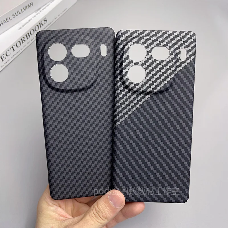 Cover For IQOO 12 Case PC Carbon Fiber Texture Pattern Matte Hard Phone Case For Vivo Iqoo 12 12Pro 11 11S Slim Thin Bumper