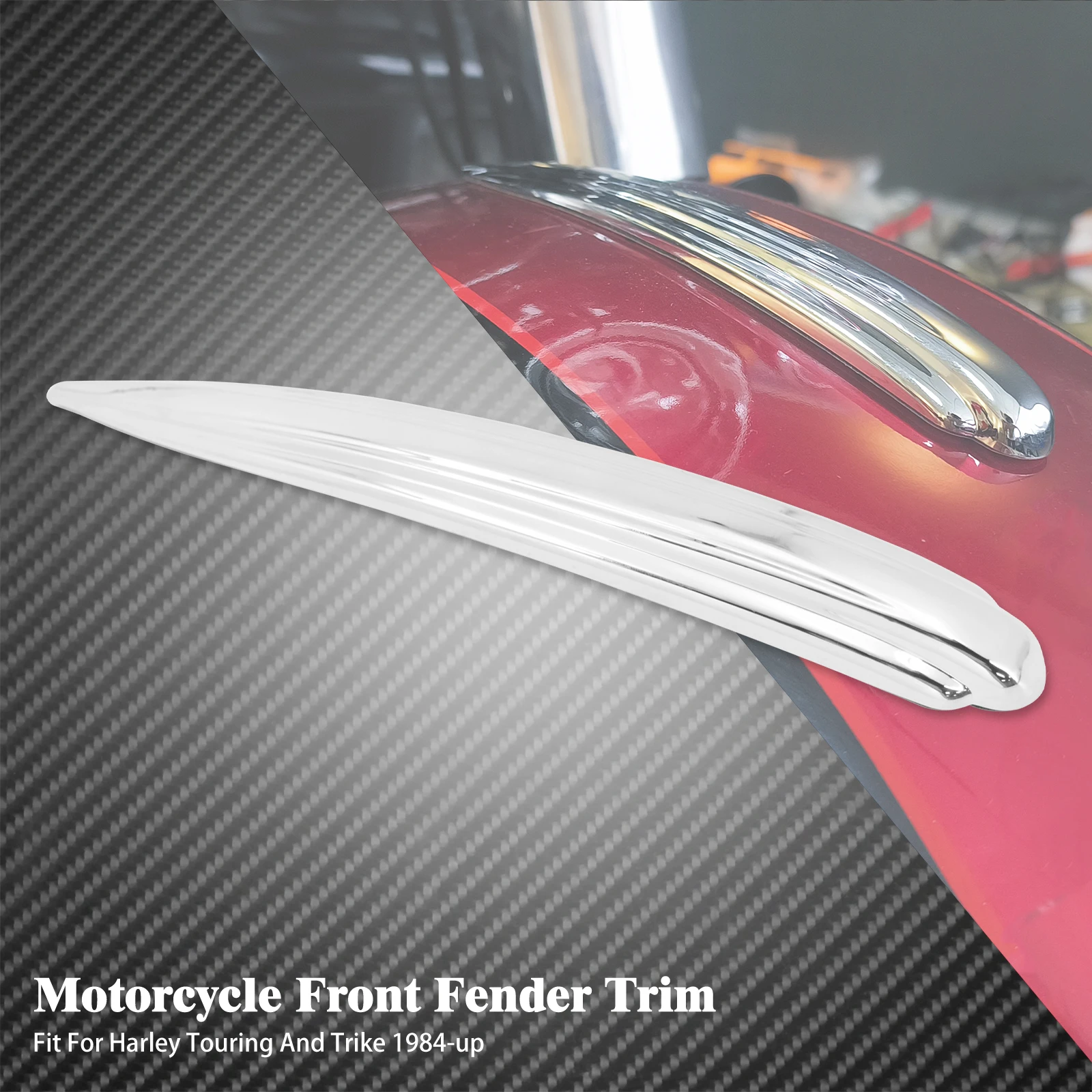 Motorcycle Chrome Front Fender Trim ABS Plastic For Harley FL Softail 86-25 FLD 12-16 Touring 84-25 Road King Street Glide FLHR