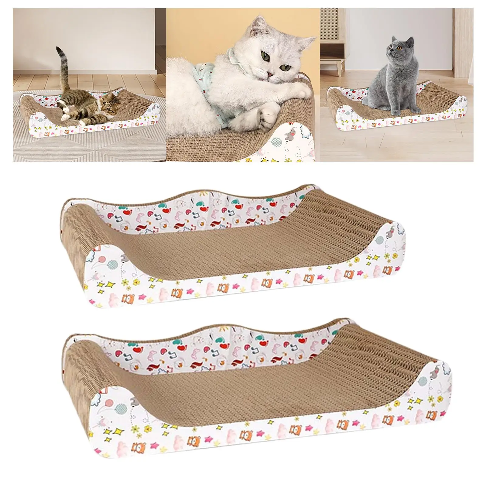 Cat Scratch Bed Cat Sofa Pet Sleeping Bed for Indoor Cats Kittens Cat Scratchers Cardboard Corrugated Furniture Protection Rest