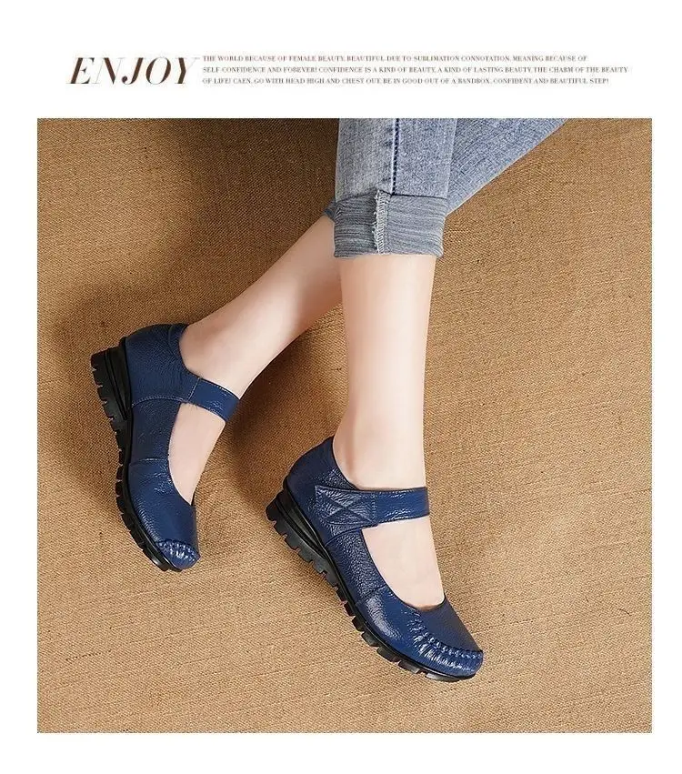 Neue Ankunft Herbst Frauen Schuhe Wohnungen Mary Jane Leder Mokassins Ballett Schuhe Casual Schwarz Loafers Damen Schuhe – Detail 20