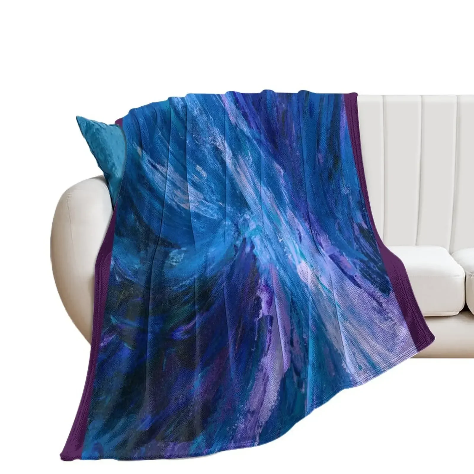 Intuitive Abstract Water Landscape by Courtney Hatcher Throw Blanket Nap Plush Blankets