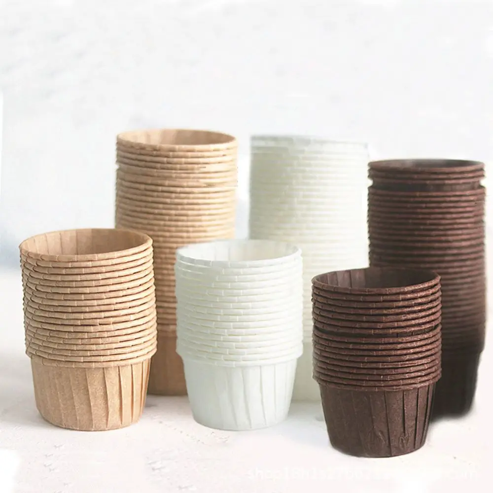 100 Pièces Rond Gâteau Cuisson Tasses Mini Cupcake Doublures Papier Rond Gâteau Cuisson Tasses Muffin Cas Maison Fête Mariage(Fleur arc-en-ciel