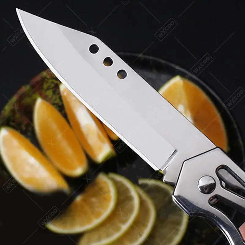 Stainless Steel Folding Peeling Knife Kitchen Fruit Knife with Non-slip Handle Utility Keychain Knives for Kitchen Accessories