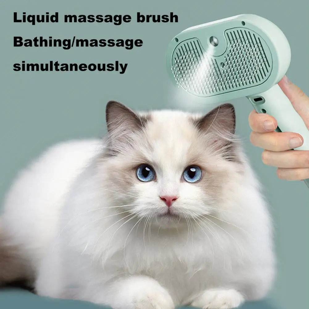 Round-tipped Pet Brush Pet Hair Removal Brush Rechargeable 3-in-1 Cat Steam Brush for Shedding Massage Comb Self Pet for Dogs