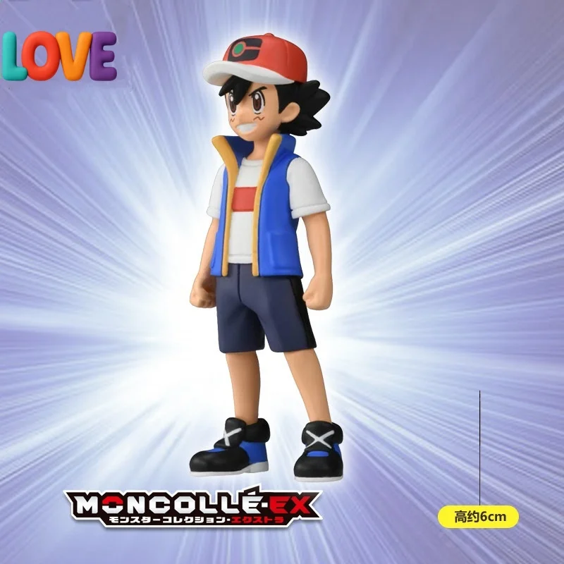 Pokémon Trainer Figures - Ash Ketchum, Cynthia, Tobias Dolls, Action Figure Display Set, Kids Toy Collectible