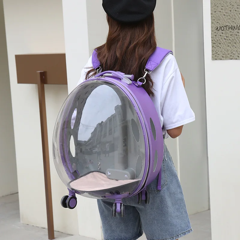 Pet Suitcase Transparent Trolley Case Cat Bag Out Portable Dog Space Capsule Cat Large Capacity Backpack Backpack