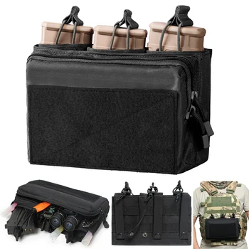Potrójne woreczki na magnes .223/5.56mm 7.62mm etui na magazynek karabinowy dla M4 M16 uchwyt na ładowarki taktyczne Molle Admin etui EDC organizator