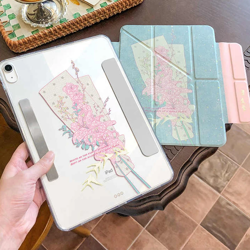 Simple Blue Polka Dots Case For iPad Air 11 Case 10th 11th A16 9th For iPad Pro 11 4 5 10.9in 12.9 M2 M3 M4 Mini Pencil Holder