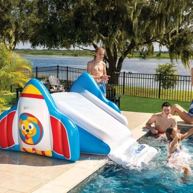 Inflatable Water Recreation Facilities Pool Water Play Double Slide Outdoor Pool Slide