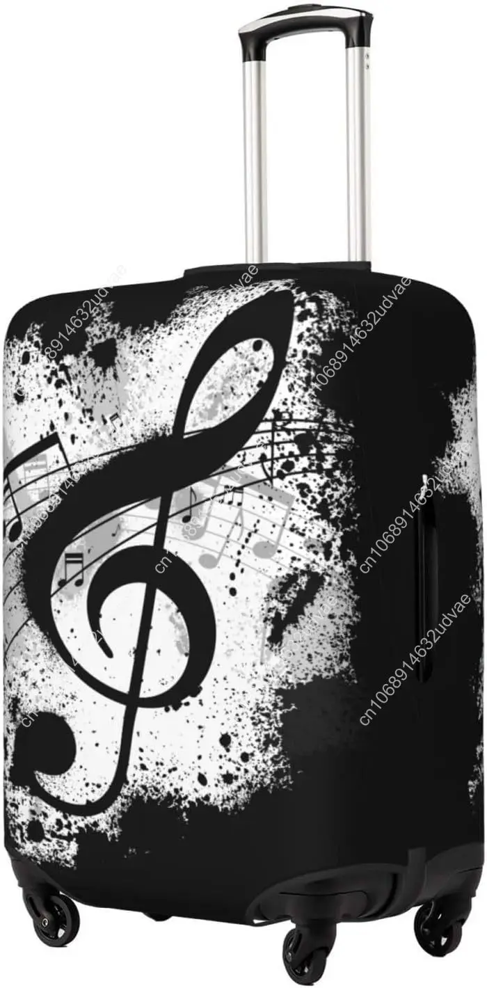 Piano Music Notes Luggage Cover for Suitcase Elastic Non Scratch Travel Protector Travel Washable Suitcase Cover Fits 18-32 Inch