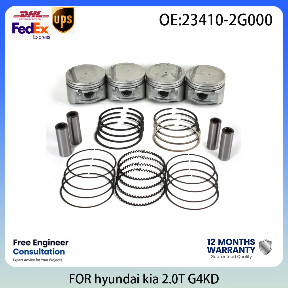 Piston & Rings Set For Hyundai Kia 2.0L G4KD 10-16 iX35 Sonata Sportage 23410-2G000 23410-2G010 23410-2G020 Engine Rebuild Parts