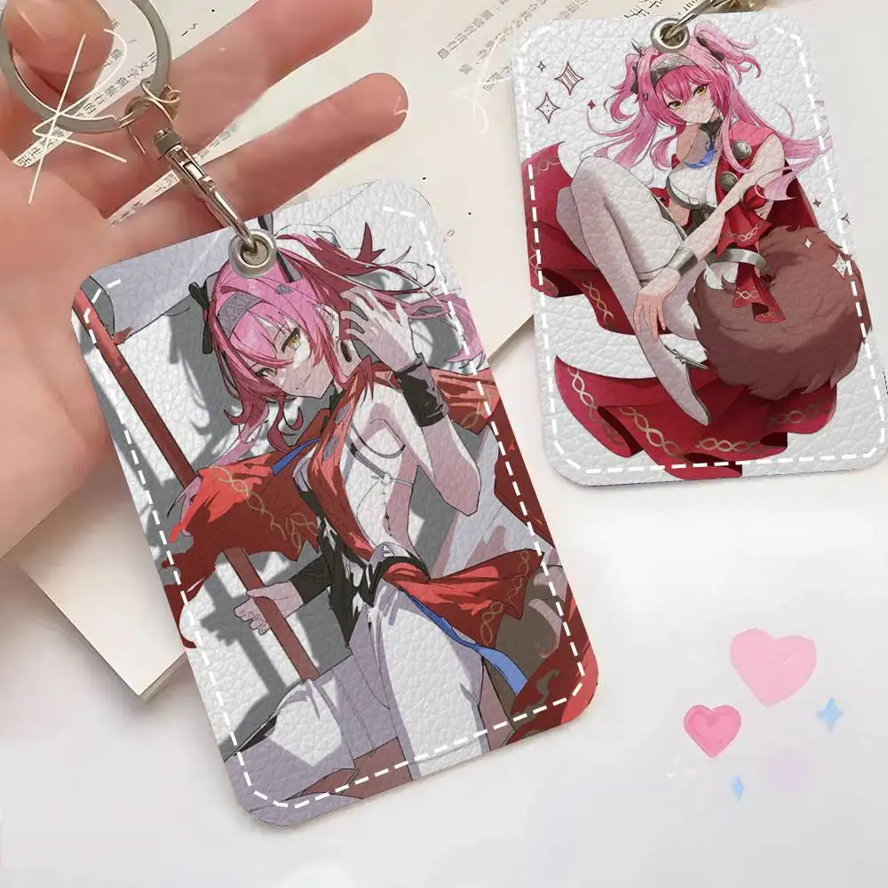Lupa Anime Game W-Wuthering Waves Card Wallet With Keychain Fashion Print Bank Card Protective Holder
