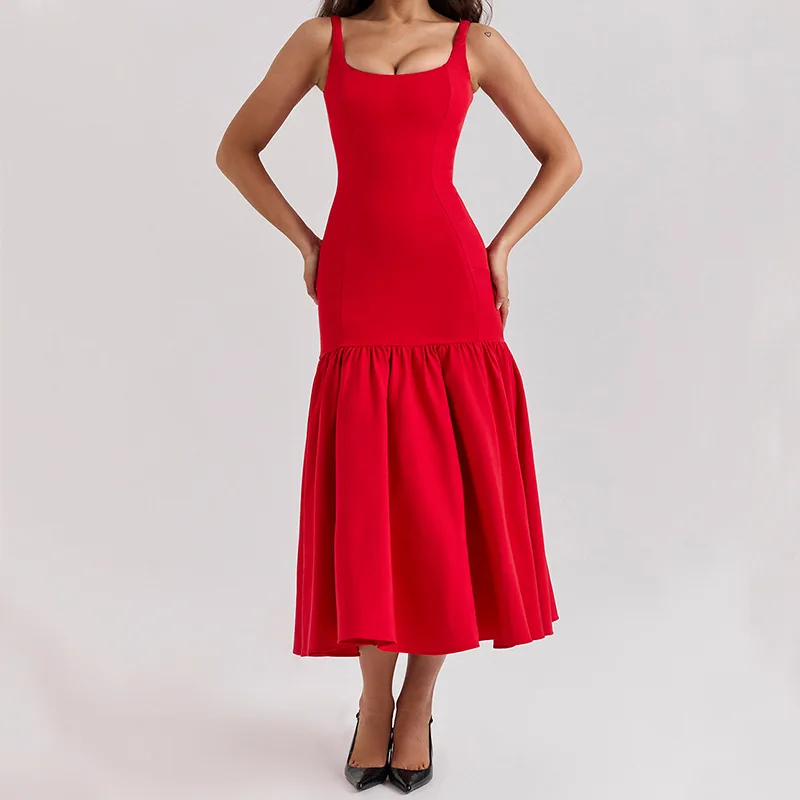 

European and American Suspender Backless New Temperament Women's Clothing 2025 Popular Fashion Dress Women's Summer