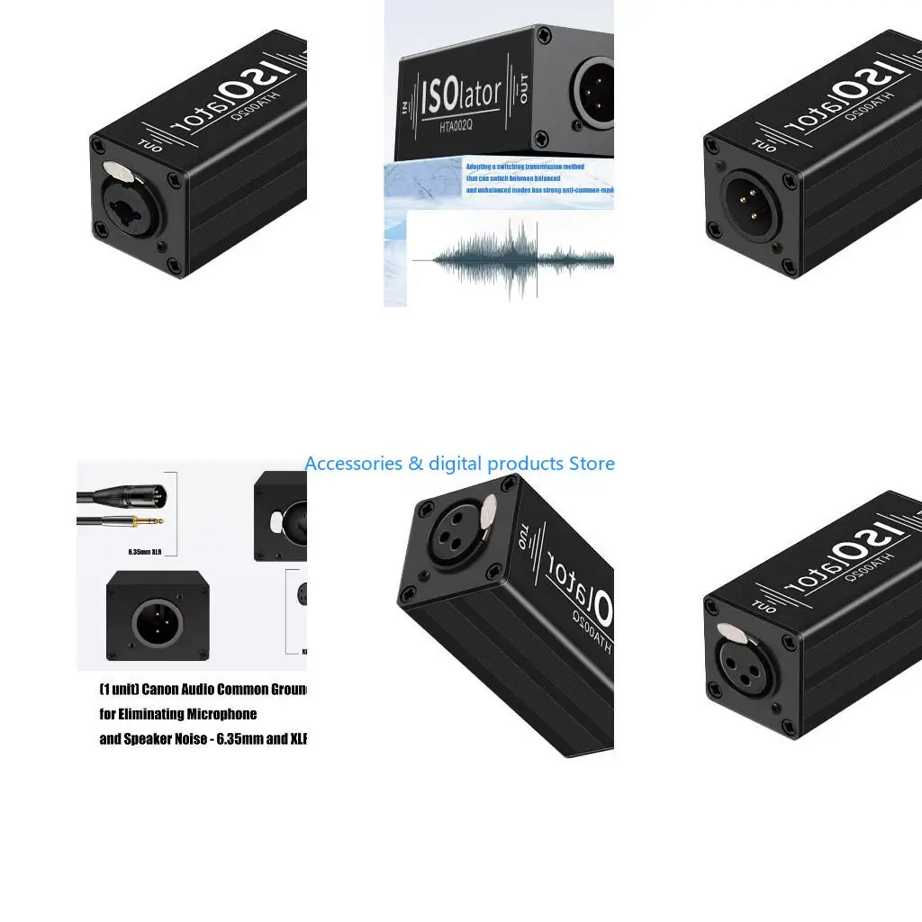 77JD High Performances Metal Music Noise Isolator Removes Hum Hum From Microphones Sound Systems XLR/6.35mm Input Option