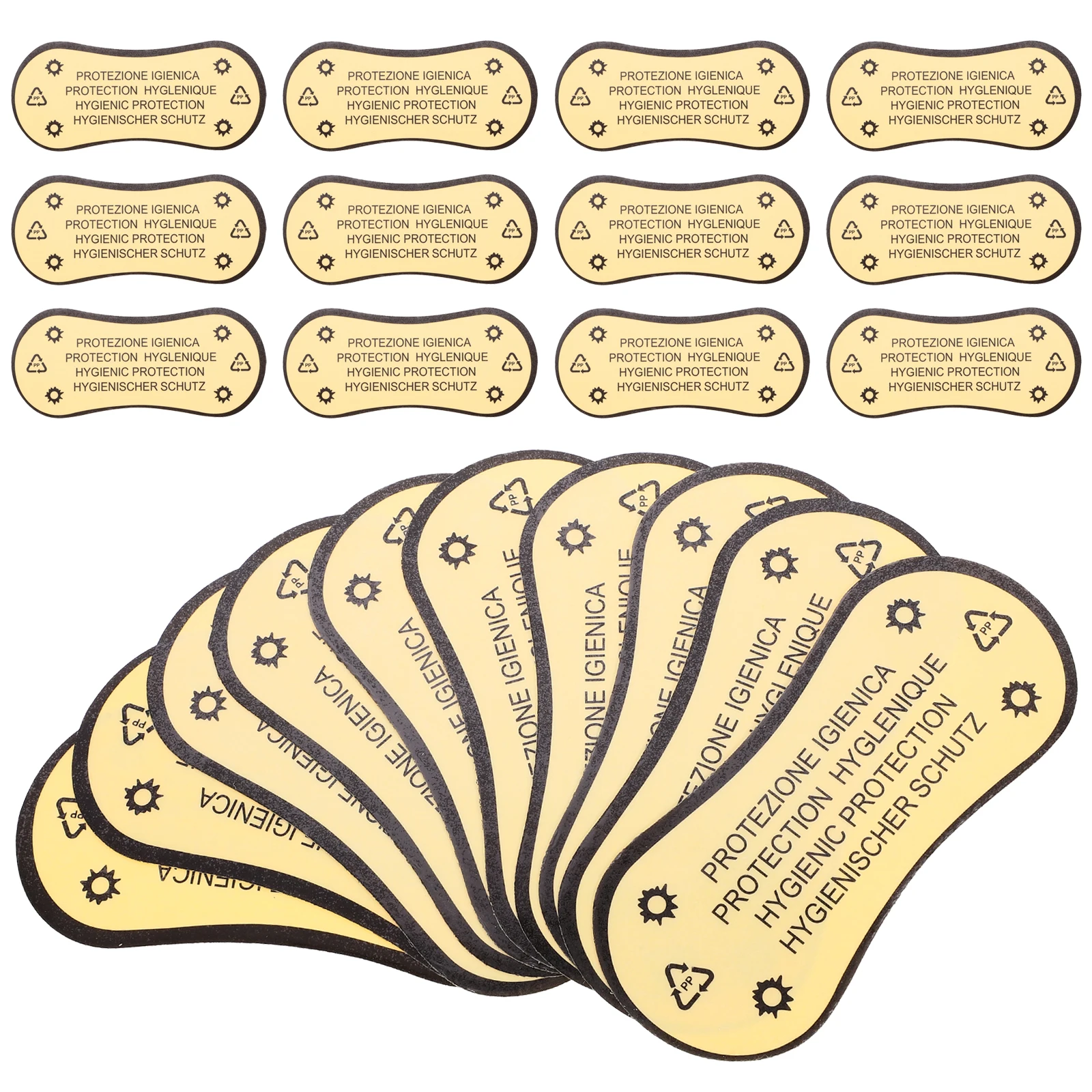 100 Pcs 4 8X11cm Black Adhesive Protective Sticker for Swimsuit Lightweight Women Underwear Hygiene Safety Labels