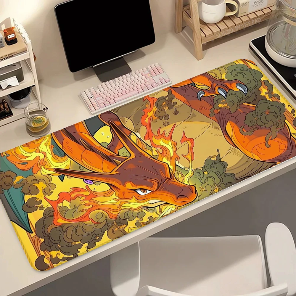 Gigantamax Charizard P-Pokemon Mouse Pad Large Extended Keyboard Mat Stitched Edges Ideal for Anime Collectors & Gamer Gifts - view 3