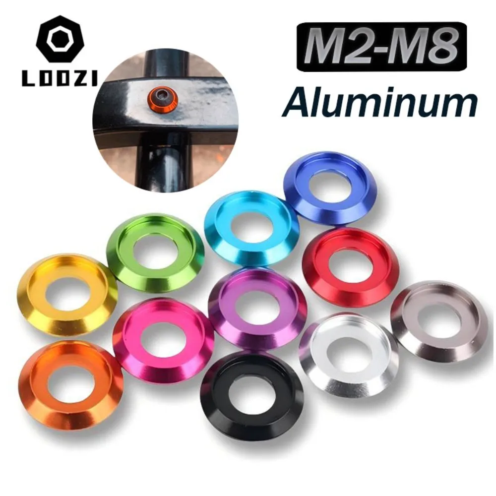 10 قطعة M2 M2.5 M3 M4 M5 M6 M8 الملونة الألومنيوم كأس رئيس غسالة ل زر مسمار لولبي الرأس ISO7380 الترباس #1