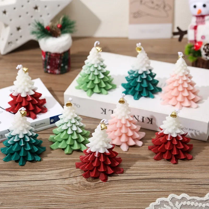 Candele profumate a forma di albero di Natale Candele per atmosfera di festa di Natale Soggiorno Camera da letto Decorazione per aromaterapia Regalo