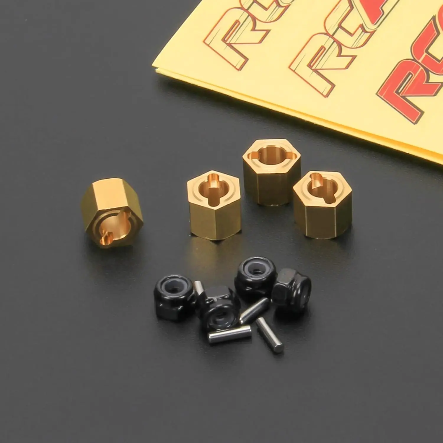 RCAWD H7*6.2mm Full Brass Wheel Hex Hub Adaptor for 1/24 FMS FCX24 1/18 FCX18 LC80 Power Wagon Thickened 2.2mm Upgrade Parts