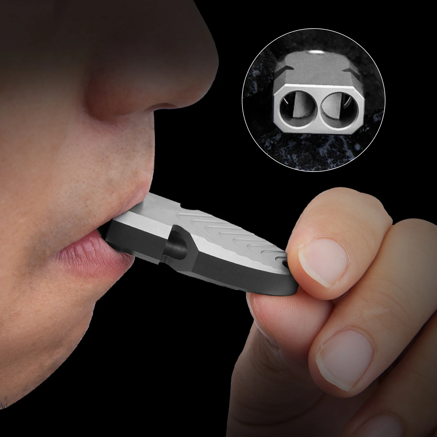 Titanium Legering Levensreddend Fluitje Camping Sport Training Fluit Fluit Outdoor Edc Tool