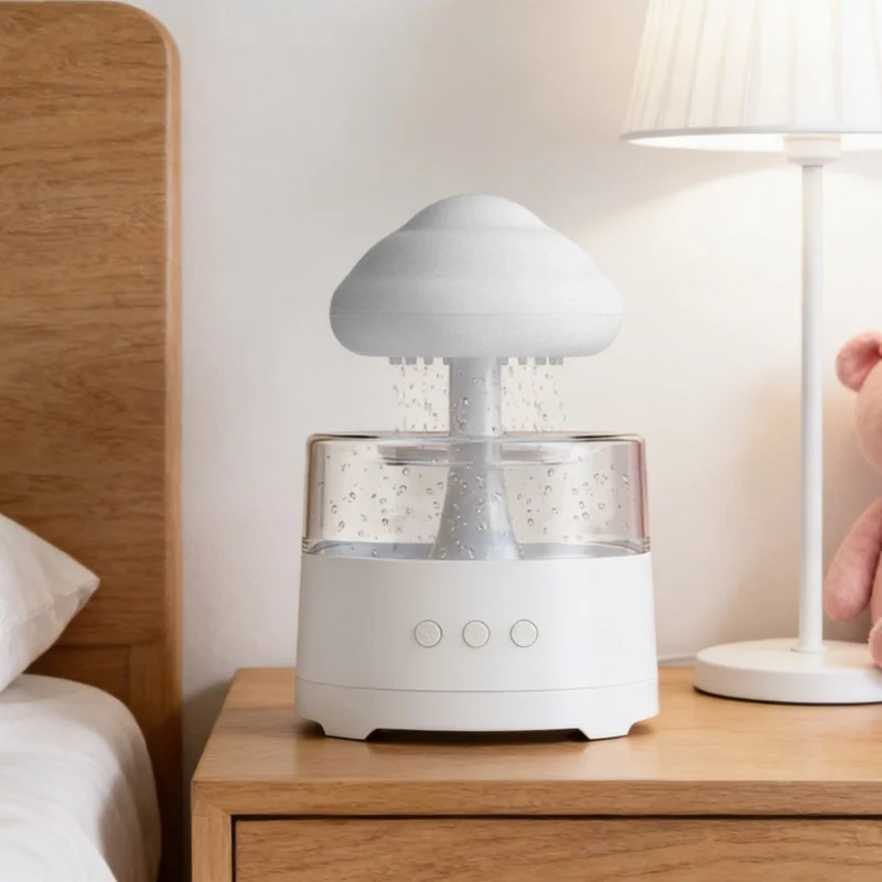 Upgrade Your Space Cloud Rain Humidifier Essential Oil Diffuser 7 Adjustable LED Modes Raindrop Design for Living Room