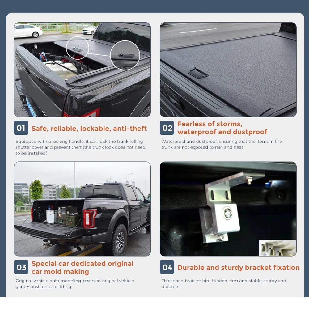 FORDON Alloy Manual Tonneau Cover Lid for ISUZU D-Max Pickup Aluminum Roller Shutter Cover Bed Cover Waterproof
