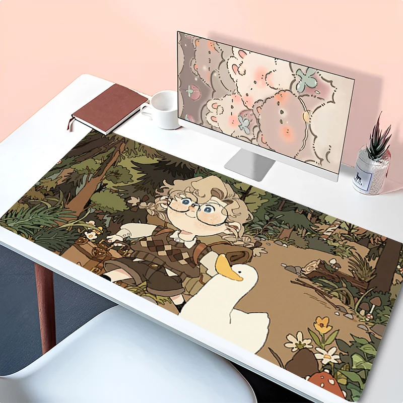 Muismat PC-accessoires Toetsenbord Pad Bureau Mat Muismat Natuurlijk rubber Antislip Gaming Retro Illustratie Uitgebreide pad