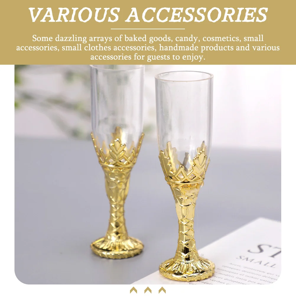 Clear Plastic Glasses Mini Banquet Party Bottles Candy Packing Box 11X3CM Wedding Favor Goblet Shaped Container