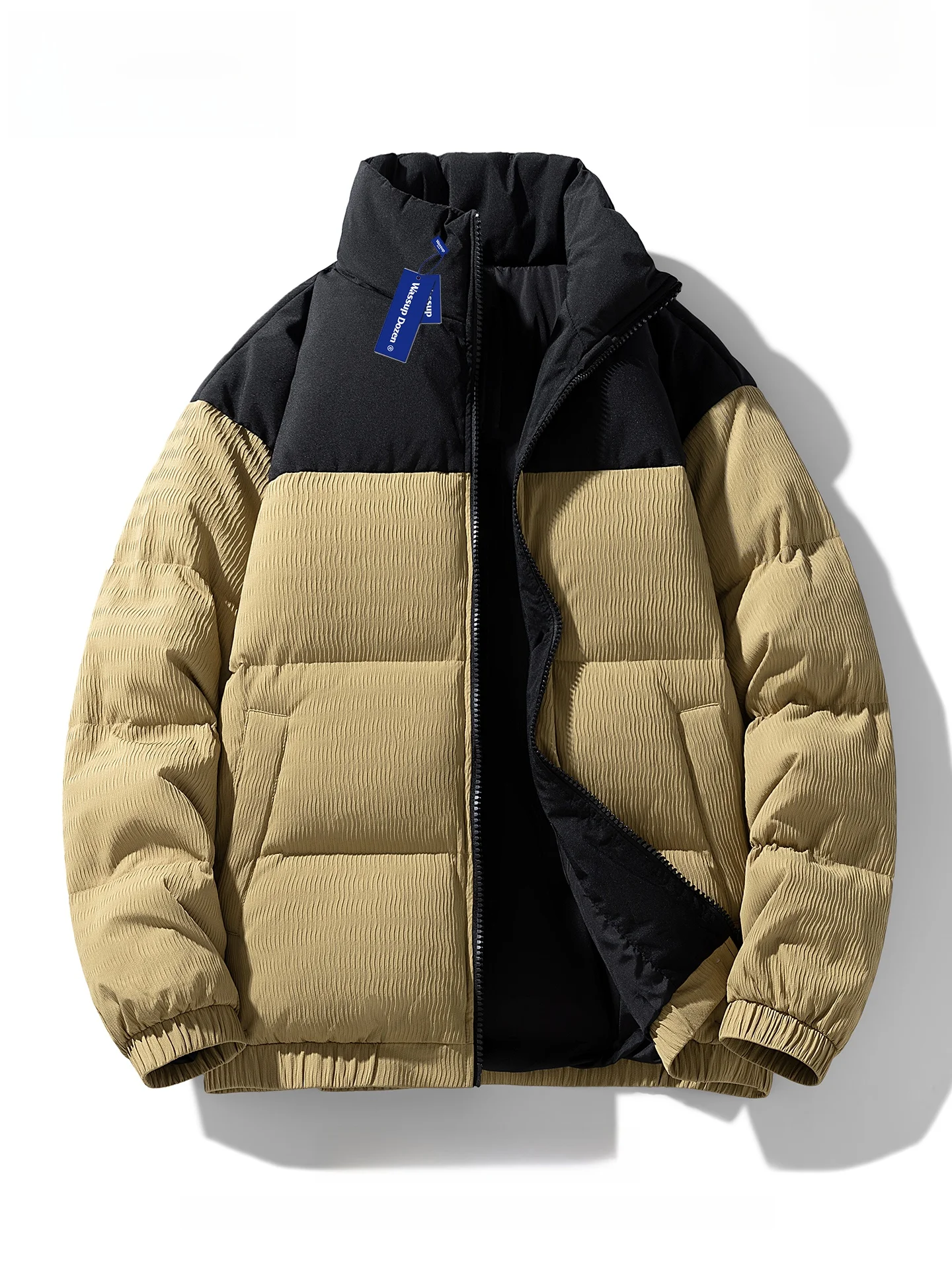 

Wassup Dozen ex Thiened Loose Fit Du down Jaet Corduroy Outerwear for Couples Winter Trendy Sle Splicing Design