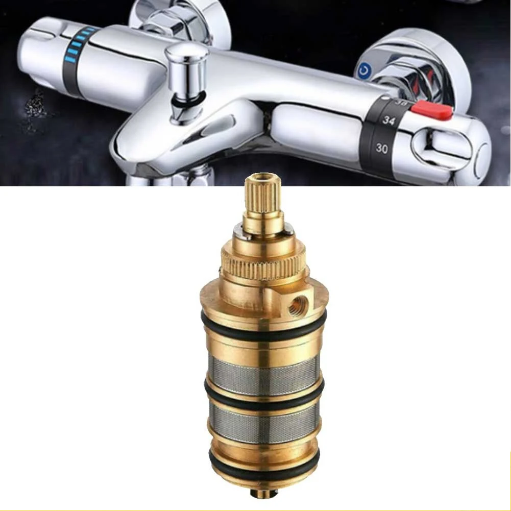 Replacement Thermostatic Spool Core For Shower Valve Brass Construction Safety Override Knob for Most Bath Mixers H-1 Valve Core