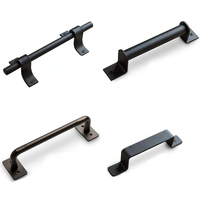 Sliding Barn Door Handle Pull Kit Heavy Duty Large Pull and Flush Set Carbon Steel Vintage Style Sliding Gate for Home Hotel