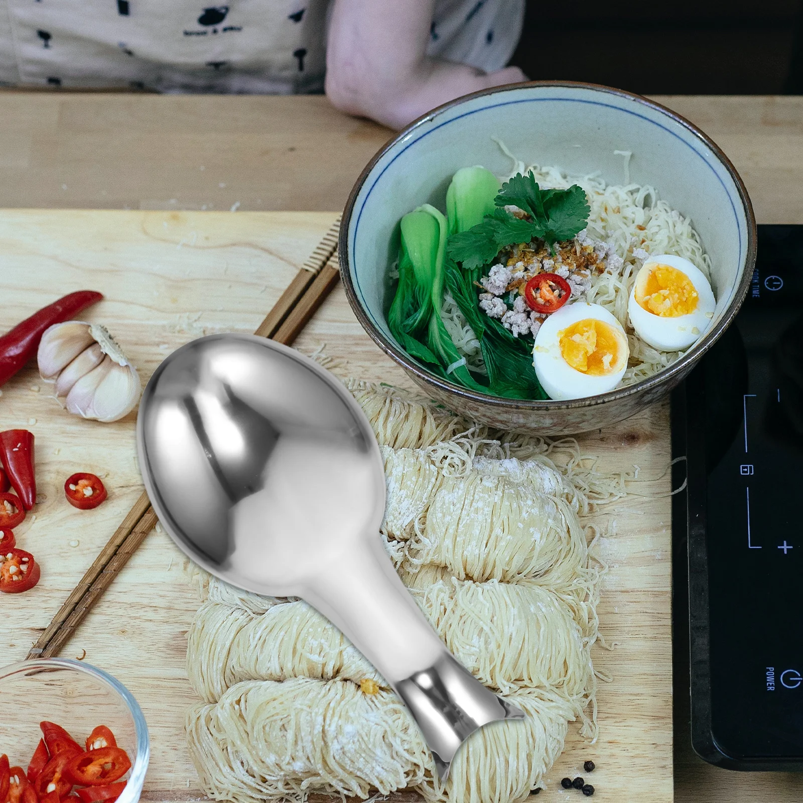 

2pcs Stainless Steel Soup Kitchen Household Spoon Home Restaurant Lightweight Easy Clean Kitchen Supplies Rice Dessert