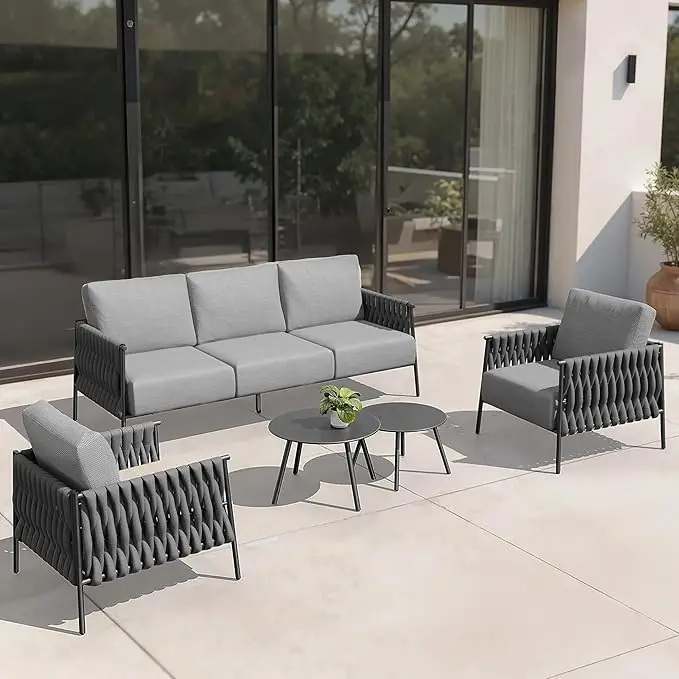 

5-piece Patio Furniture Set | Life Chatter 5-seat Outdoor Furniture | Deep Seating & Two Coffee Tables