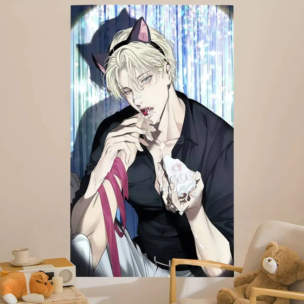 backlight bl Anime DIY Wall Tapestry Hanging Tarot Hippie Wall Rugs Dorm INS Home Decor