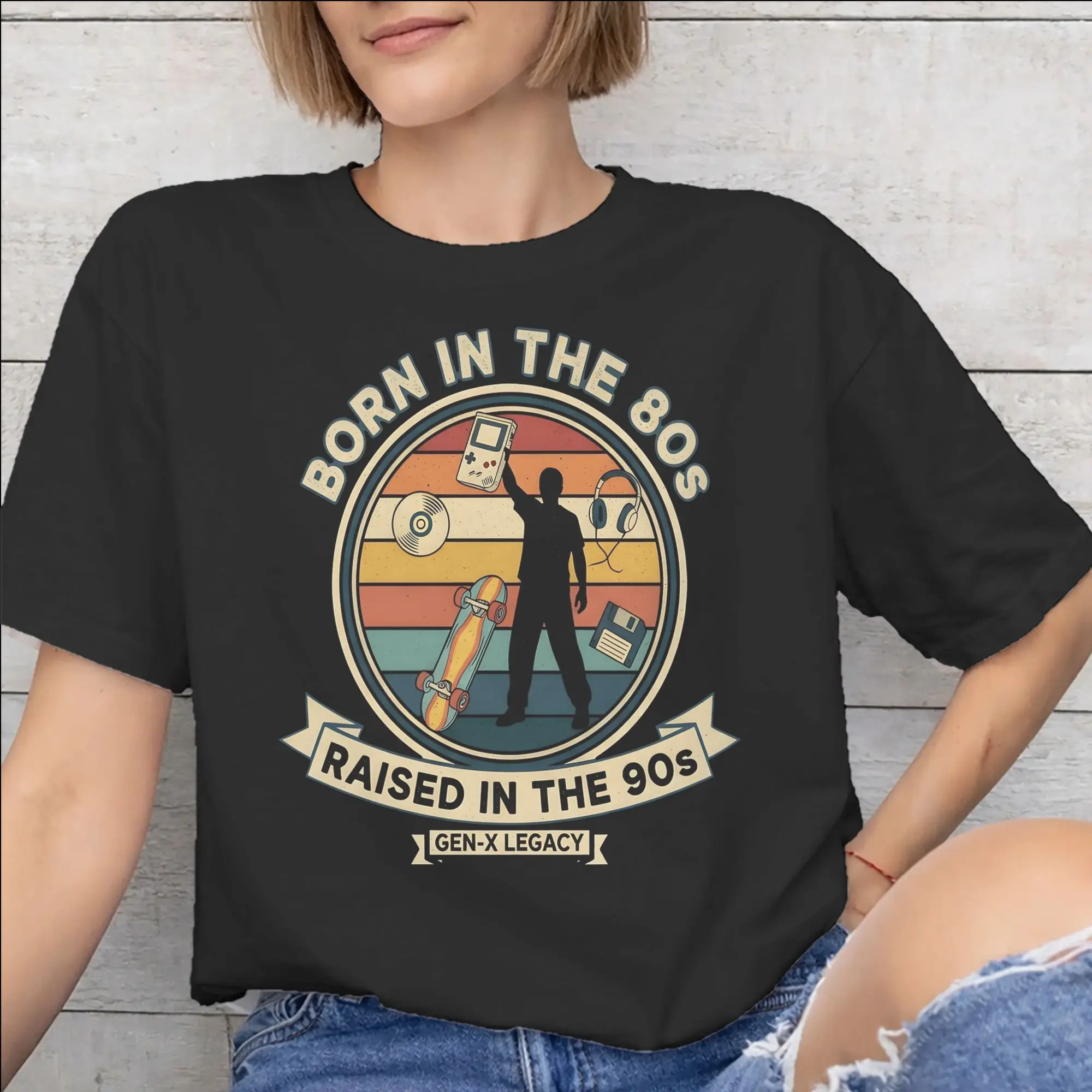 Born In The 80's Raised In The 90's Graphic Printed T Shirt for Men Women  Pure Cotton  Tee Shirt Clothing