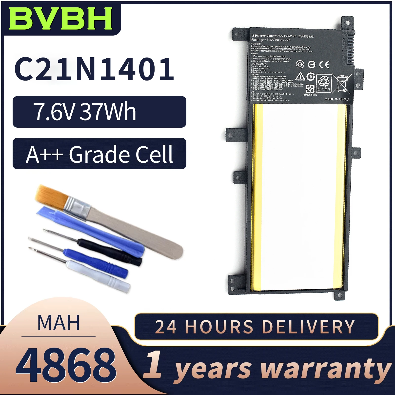

BVBH C21N1401 4868mAh Laptop Battery Compatible for ASUS Y483L F455L F455LD X455LN Series X454W Y483LD W419L X555LN A455L X454L