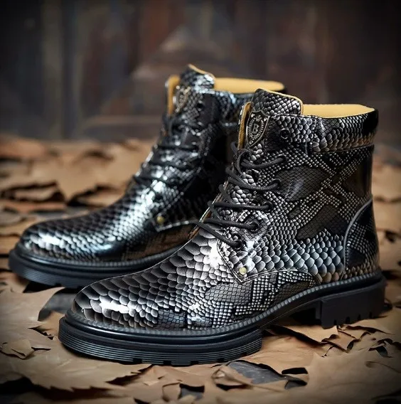 Zapatos de Hombre, Botas cortas de tacón bajo, Botas cortas con bordado Vintage, Botas de caballero grandes y versátiles informales para Hombre, Botas de Invierno para Hombre