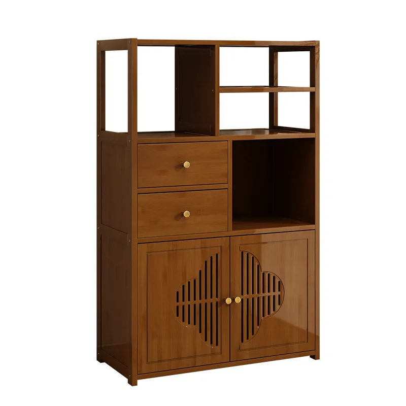 

Tea cabinet Multi-layer storage Bogu frame Moon cave door New Chinese solid wood shelf Tea cabinet Zisha pot display