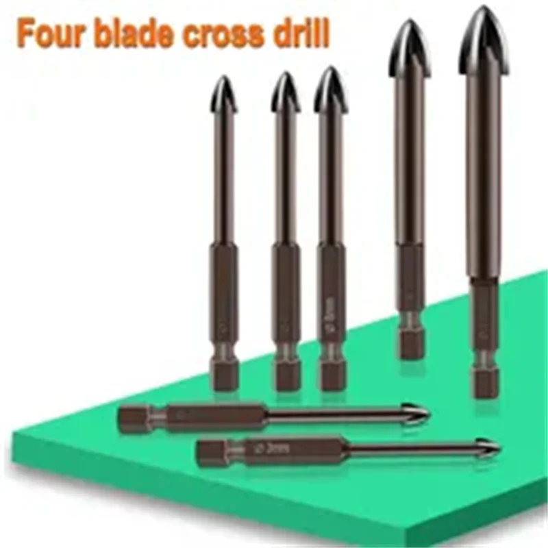 20PCS QIPANG Set di trapano per calcestruzzo in vetro piastrella esagonale incrociata per dimensioni della parete 3-12mm foro apri punte triangolari in lega dura di mattoni