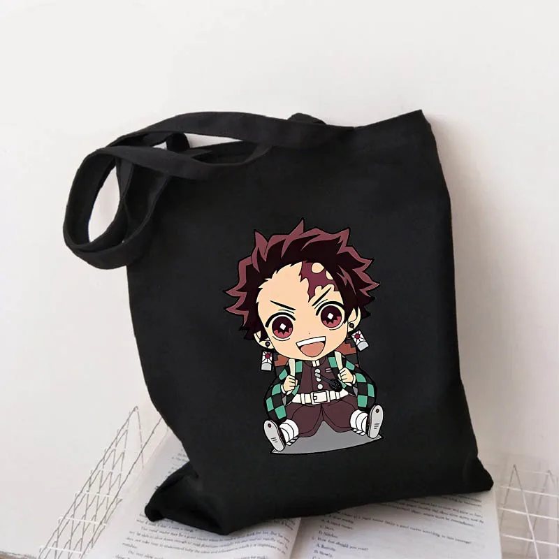 2024 Demon Slayer Anime Women's Shopping Tote Bag New Ladies Cartoon Tote Bag Shopping Travel Commuting Bags Casual Shoulder Bag