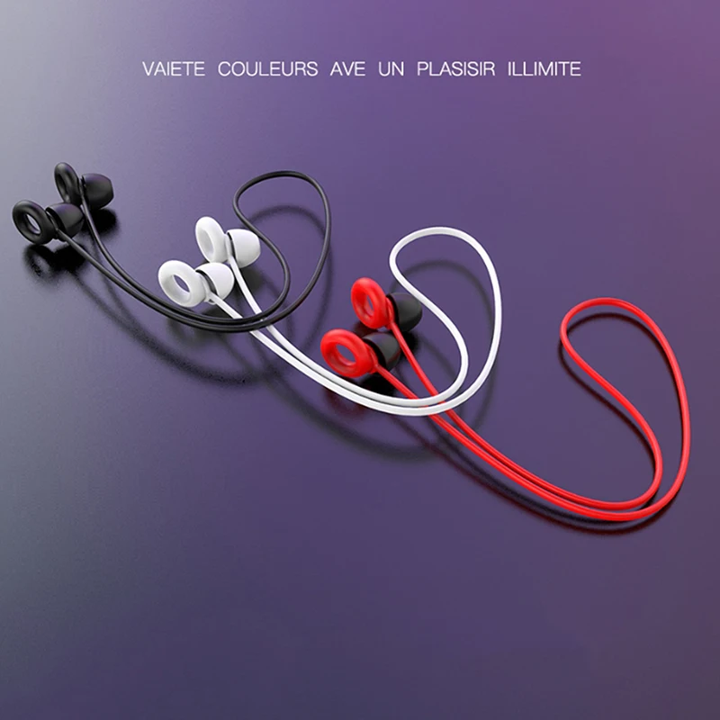 

Anti-lost Silicone Earphone Strap Earbud Lanyard Connector Cord For Outdoor Work Travel Sleep Black White Red