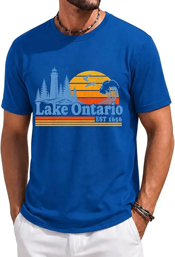 Ontariosee T-Shirt „Always Lake Ontario and The Gulf of Mexico“ Shirt Klassische 70er 80er Retro-Ästhetik Kleidung für Frauen Männer T-Shirts – Detail 30