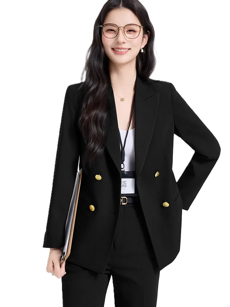 

Women Work Pant Suit Navy Black Ladies Female Business Formal 2 Piece Set