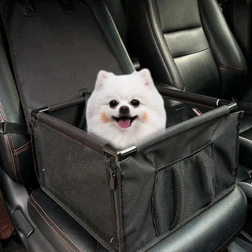 Portable Car Dog Seat Travel Pet Basket With Zipper Design Storage Pocket Secure Protects Car Seats Pet Supply For Dogs In Car