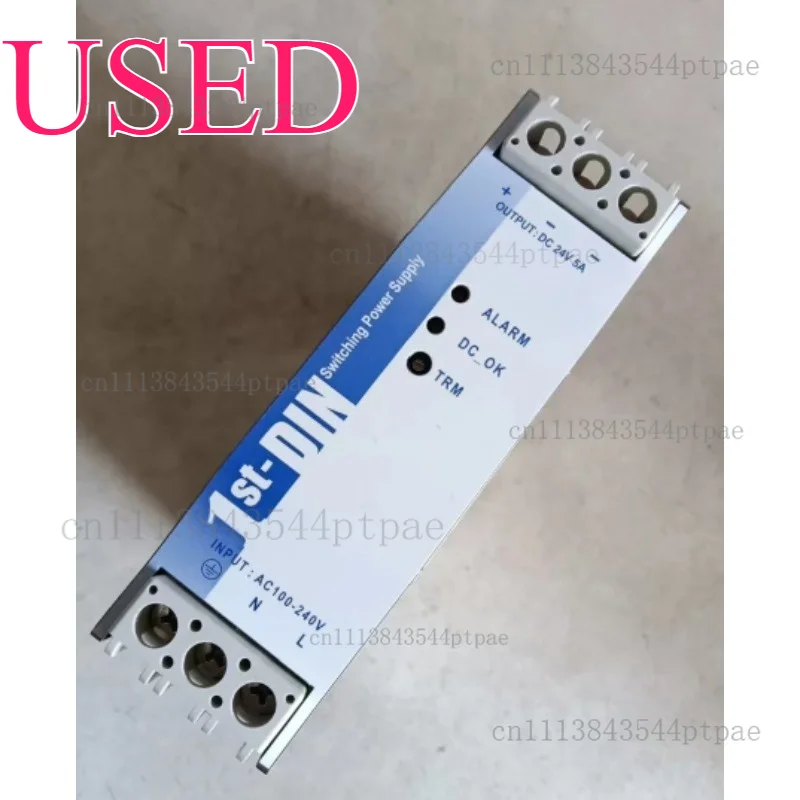 A khna120f-24 switching power supply output: 24v 5a, input ac100-240v rail type installation, with alarm indication