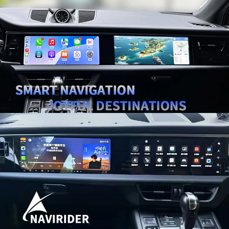 

Android 15 GPS Navigation Radio For Porsche Macan 2010-2018 12.3Inch Dual screen Car Multimedia Video Player Carplay 4G Auto 360