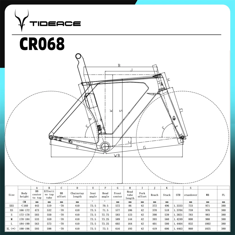 ARES Aero Max 32C Carbon Road Carbon Frame T47 Disc Brake Internal Cable Routing Tideacebike Racing Bicycle Frameset 700C