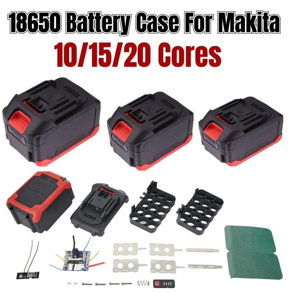 Plástico 18650 Bateria de Íon-lítio Caixa de Armazenamento Escudo para Makita Ferramentas Elétricas 21v Peças de Tensão de Carregamento de Célula Única 10 15 20 Núcleos