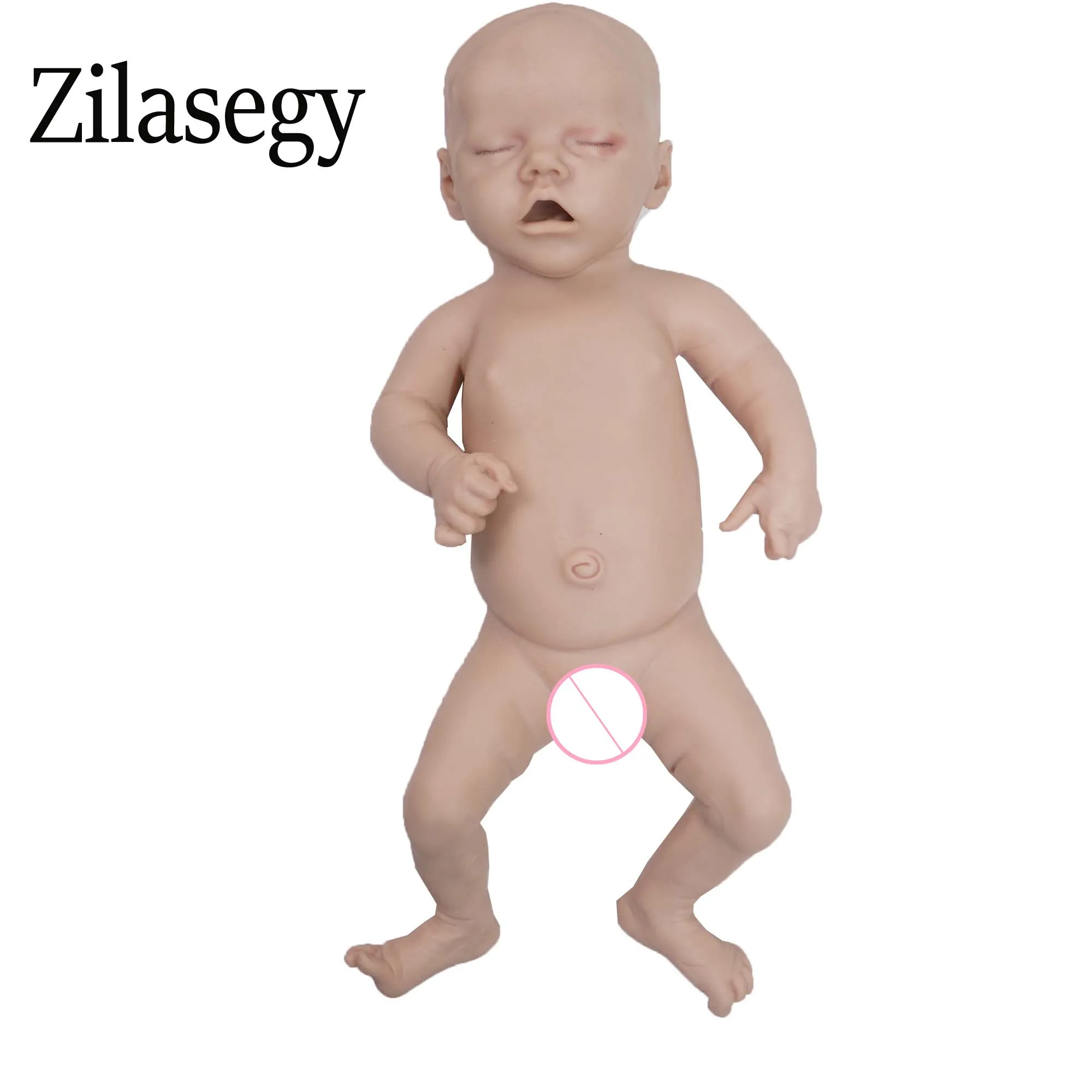 Zilasegy-Boneca Reborn de Silicone Corpo Inteiro, Bonecas Realistas Menina, Brinquedo Em Branco DIY, Sem Pintar, 17 