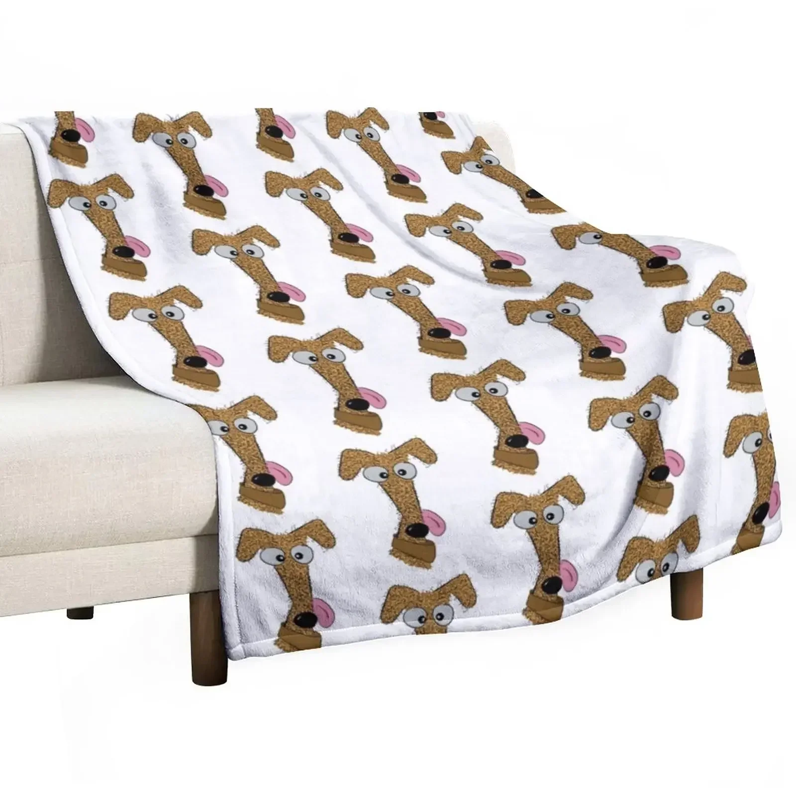 

Curly Coated Fawn, Tan, Brown Lurcher Throw Blanket Polar heavy to sleep Blankets